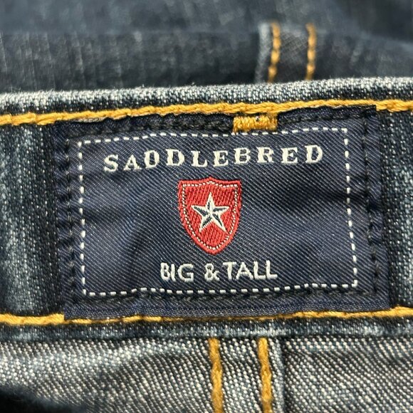 Saddlebred Big & Tall Mens Classic Straight Leg Fit Blue Denim Jeans Size 44W - Picture 5 of 10